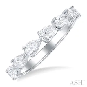 1 ctw East-West Pear Shape Diamond Fashion Ring in 14K White Gold