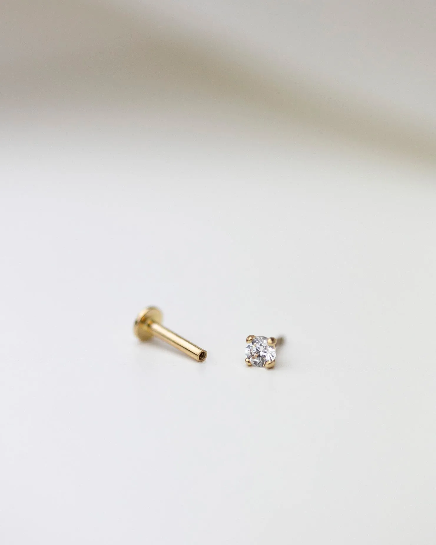 14k Ear Stud for Cartilage with flat back