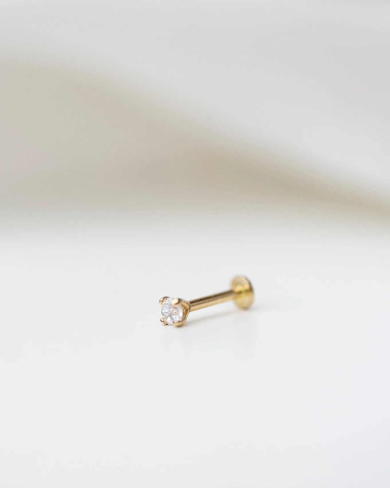 14k Ear Stud for Cartilage with flat back