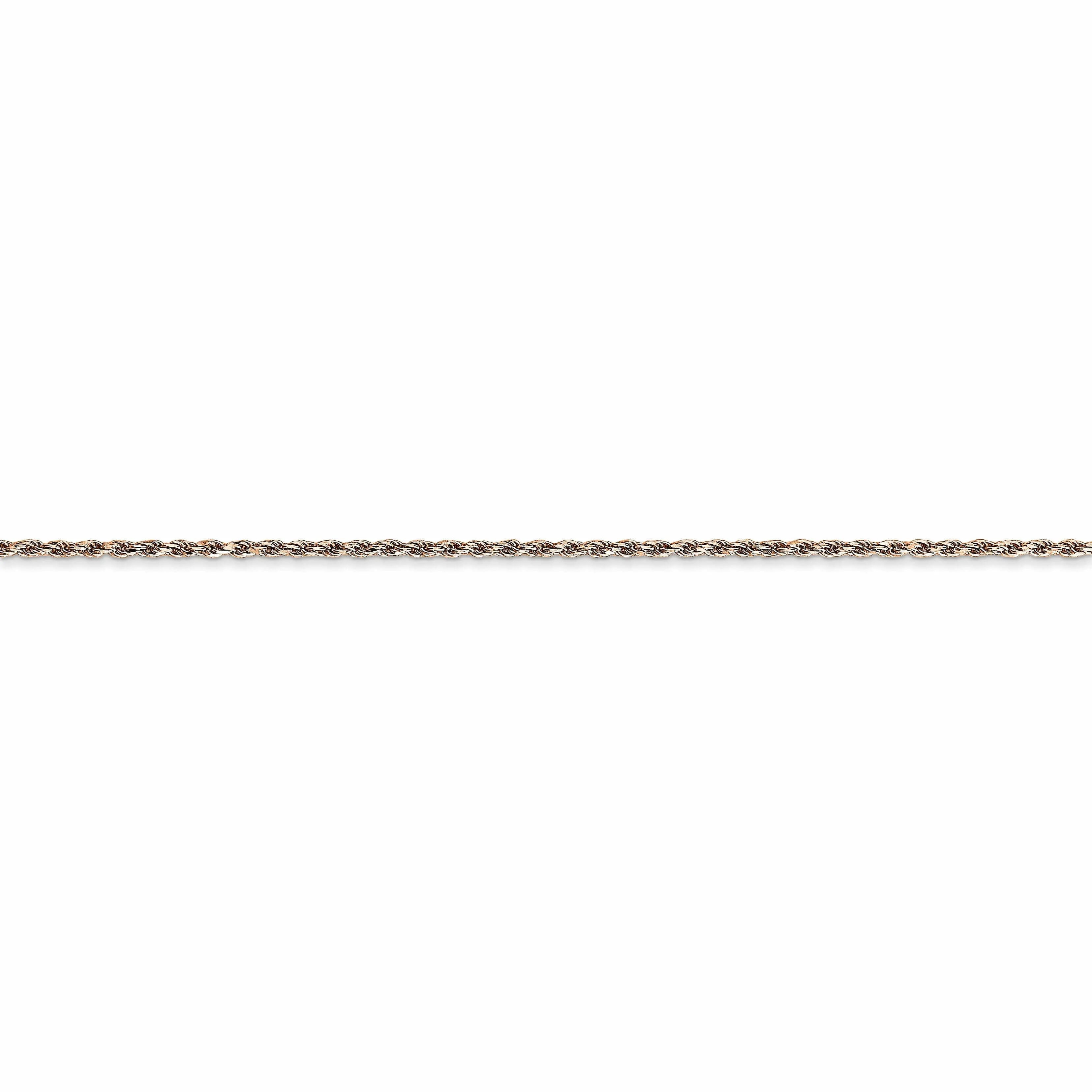 14K Rose Gold 1.00mm Solid Diamond Cut Rope Chain