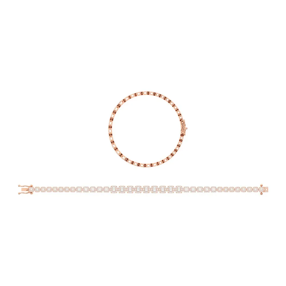 14K Rose Gold Diamond 2 1/3 Ct.Tw. Fashion Bracelet