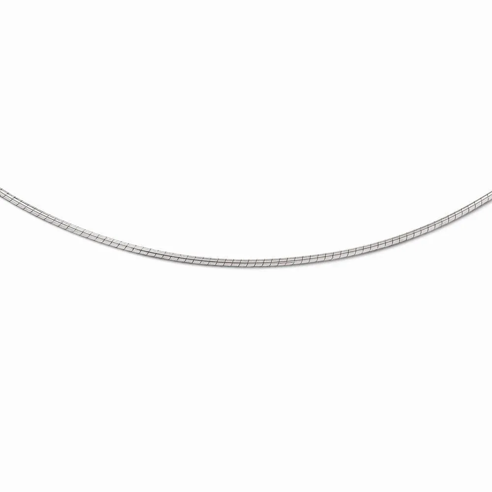 14k White Gold 1.2mm Omega Necklace