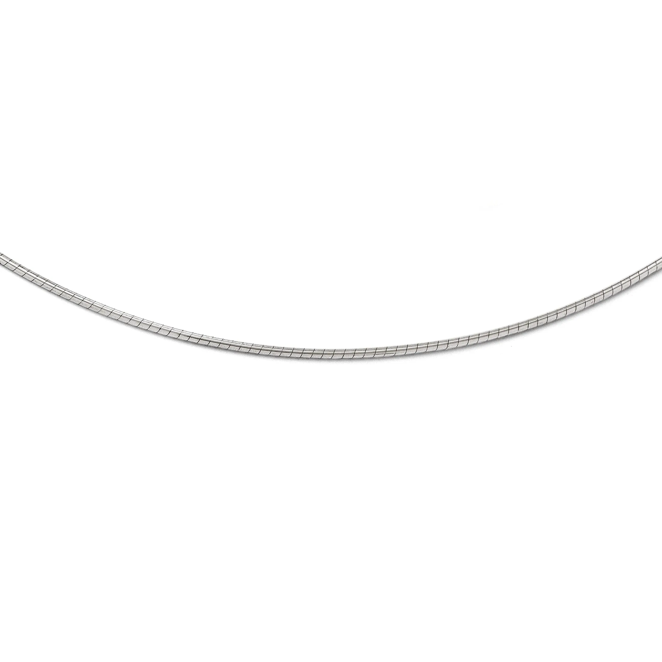 14k White Gold 1.2mm Omega Necklace