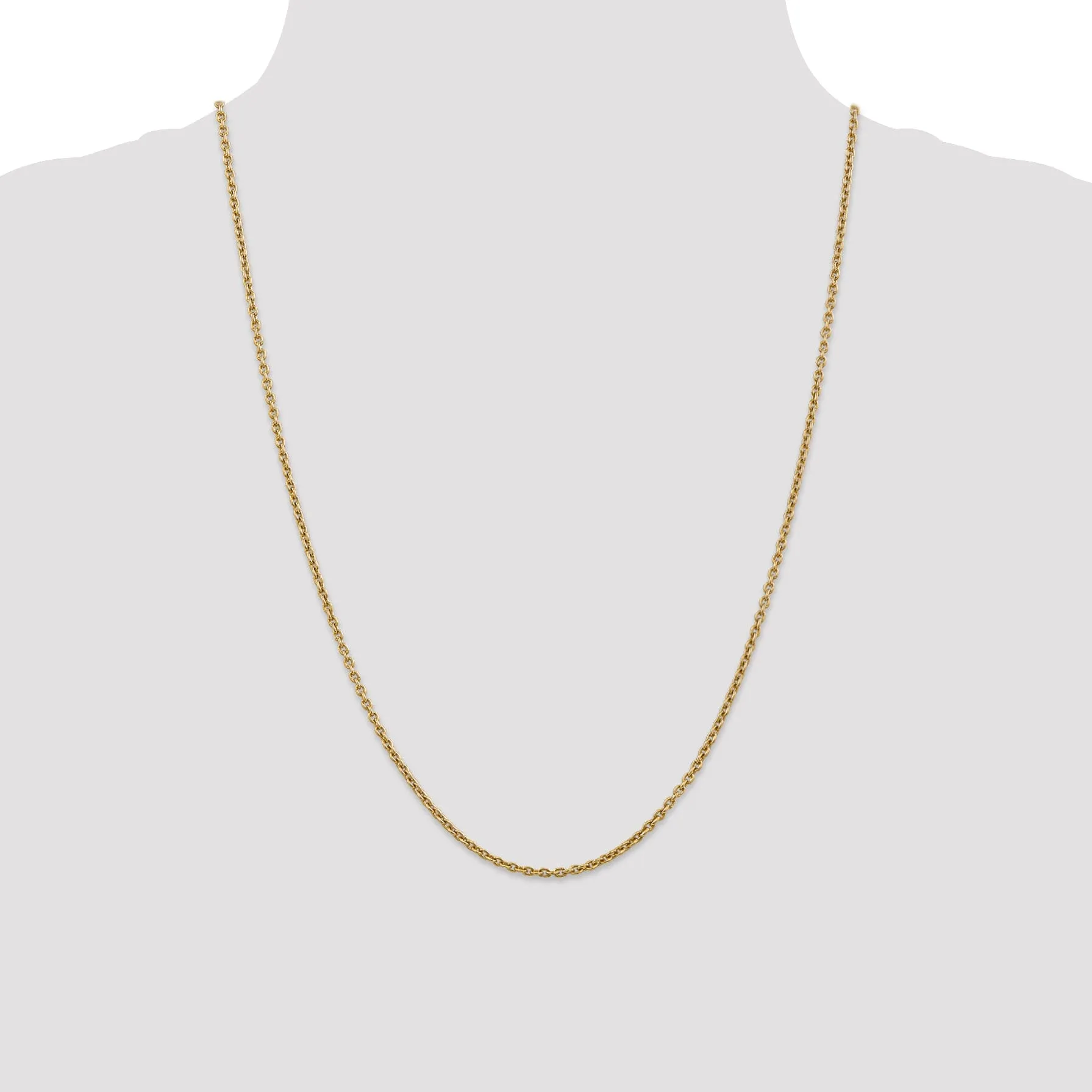 14k Yellow Gold 2.20m Solid Polish Cable Chain