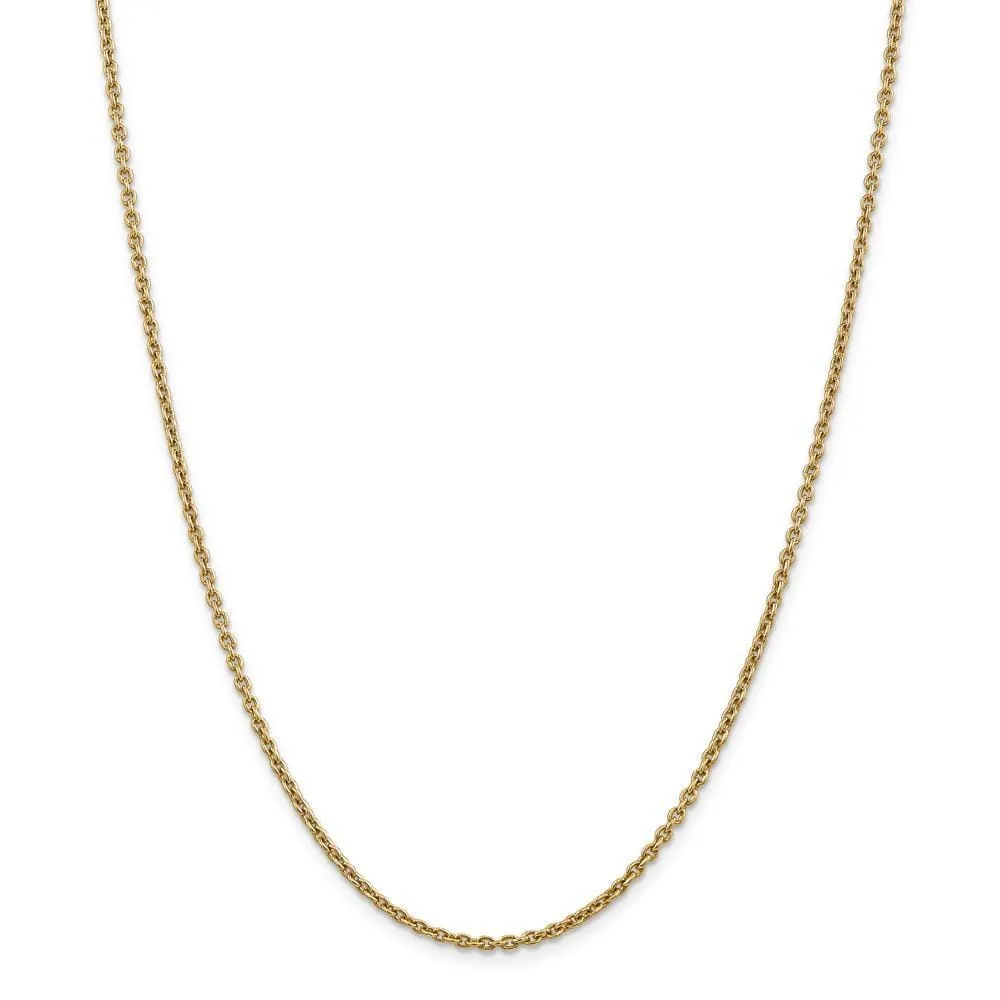 14k Yellow Gold 2.20m Solid Polish Cable Chain