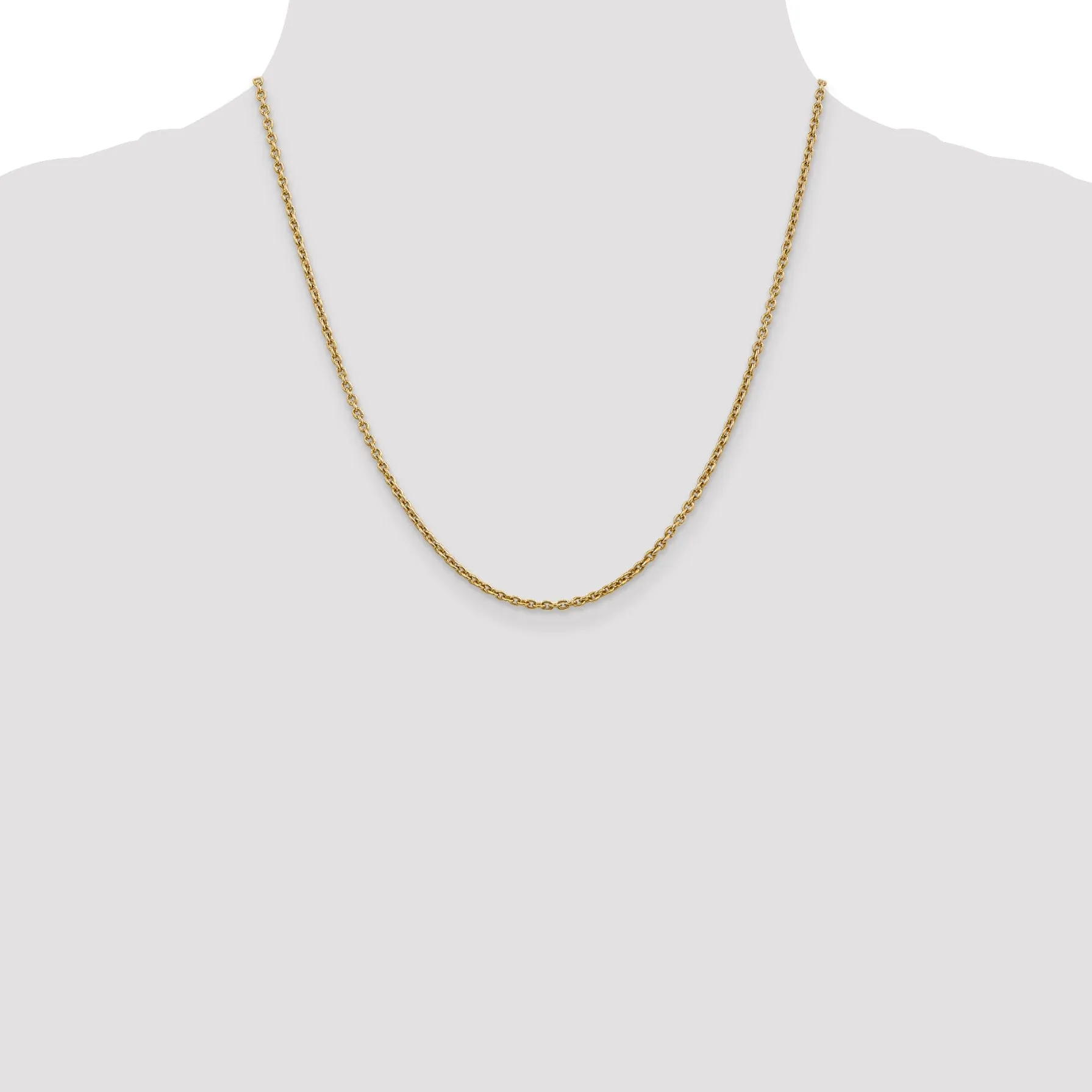 14k Yellow Gold 2.20m Solid Polish Cable Chain