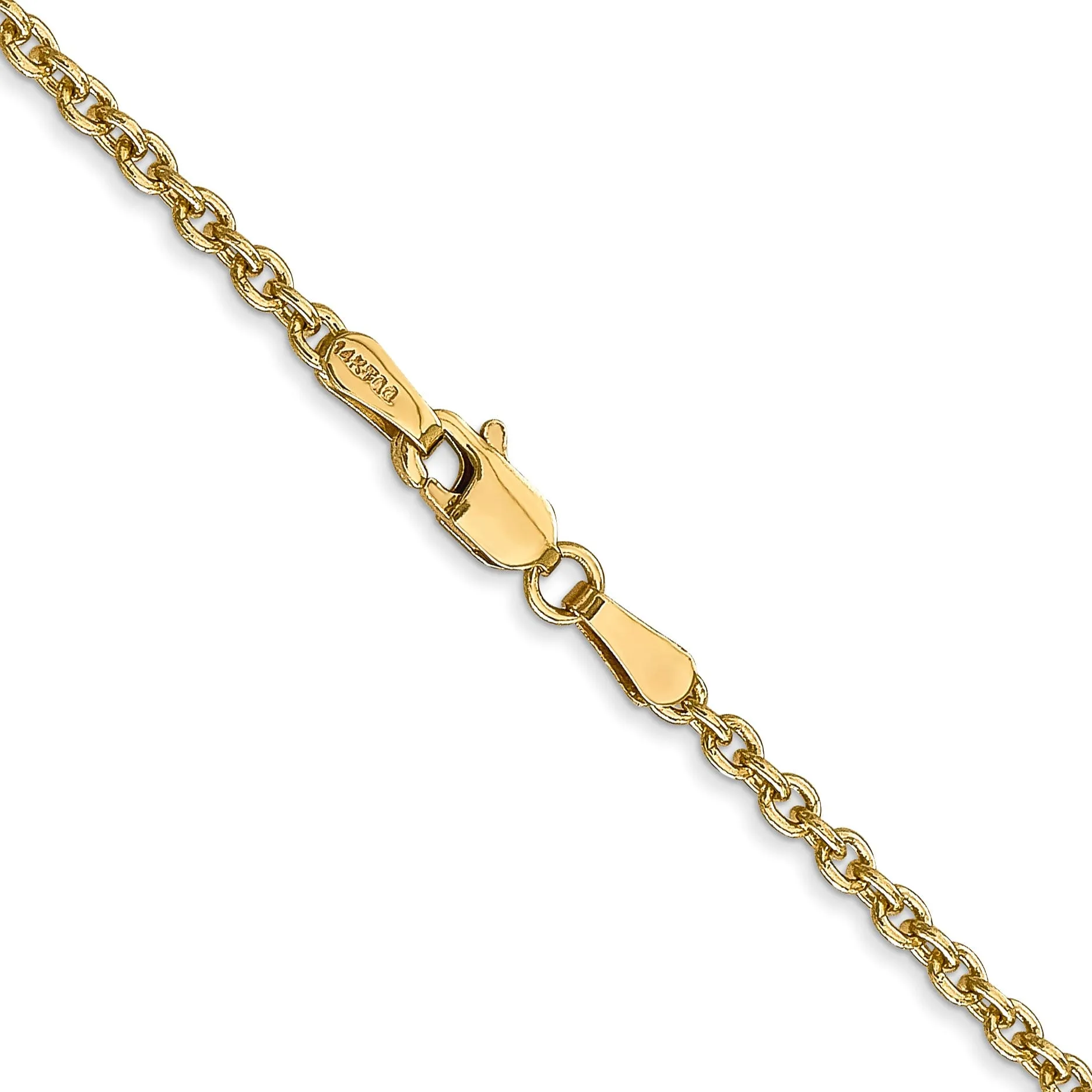 14k Yellow Gold 2.20m Solid Polish Cable Chain