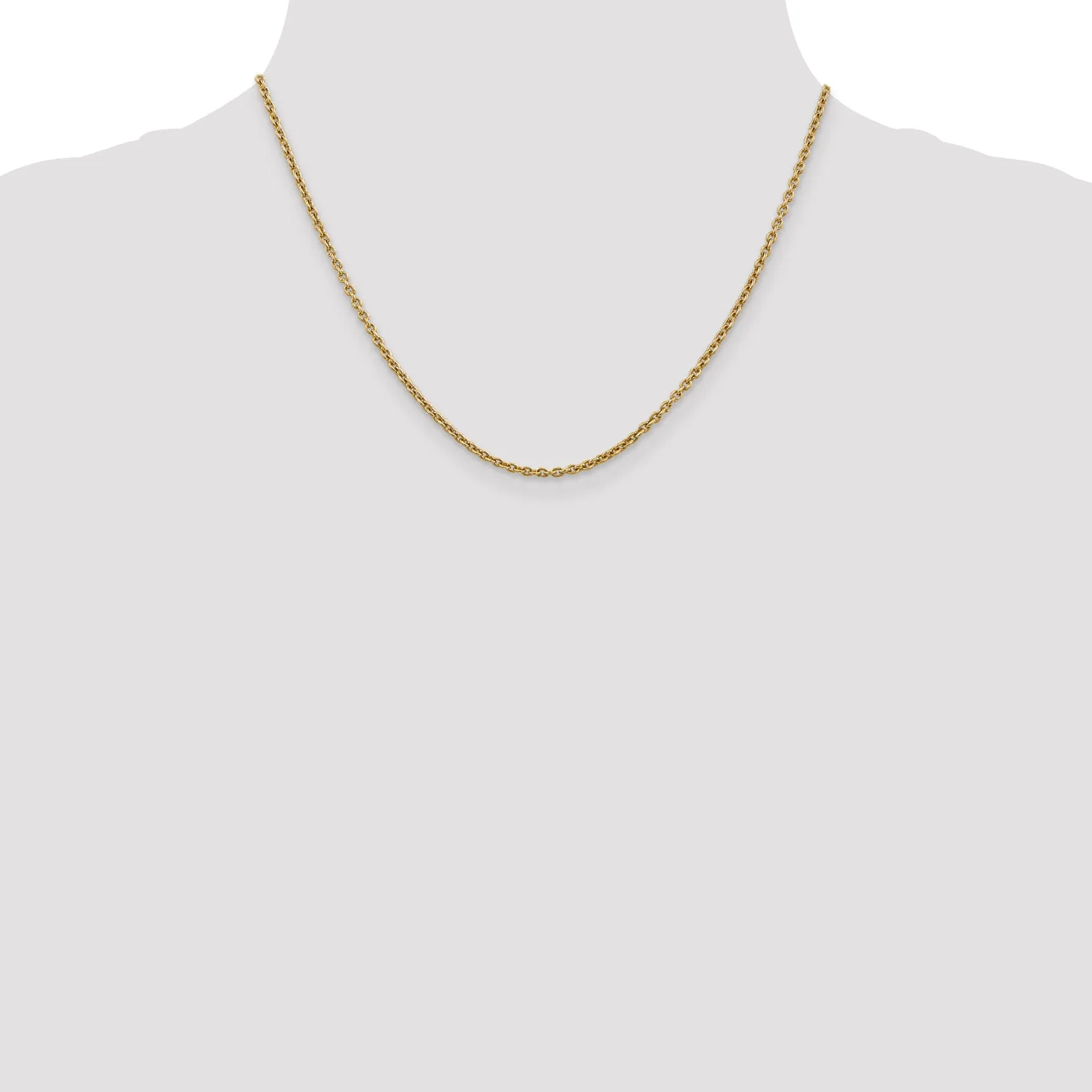 14k Yellow Gold 2.20m Solid Polish Cable Chain