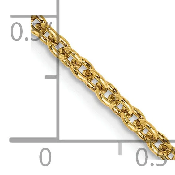 14k Yellow Gold 2.20m Solid Polish Cable Chain