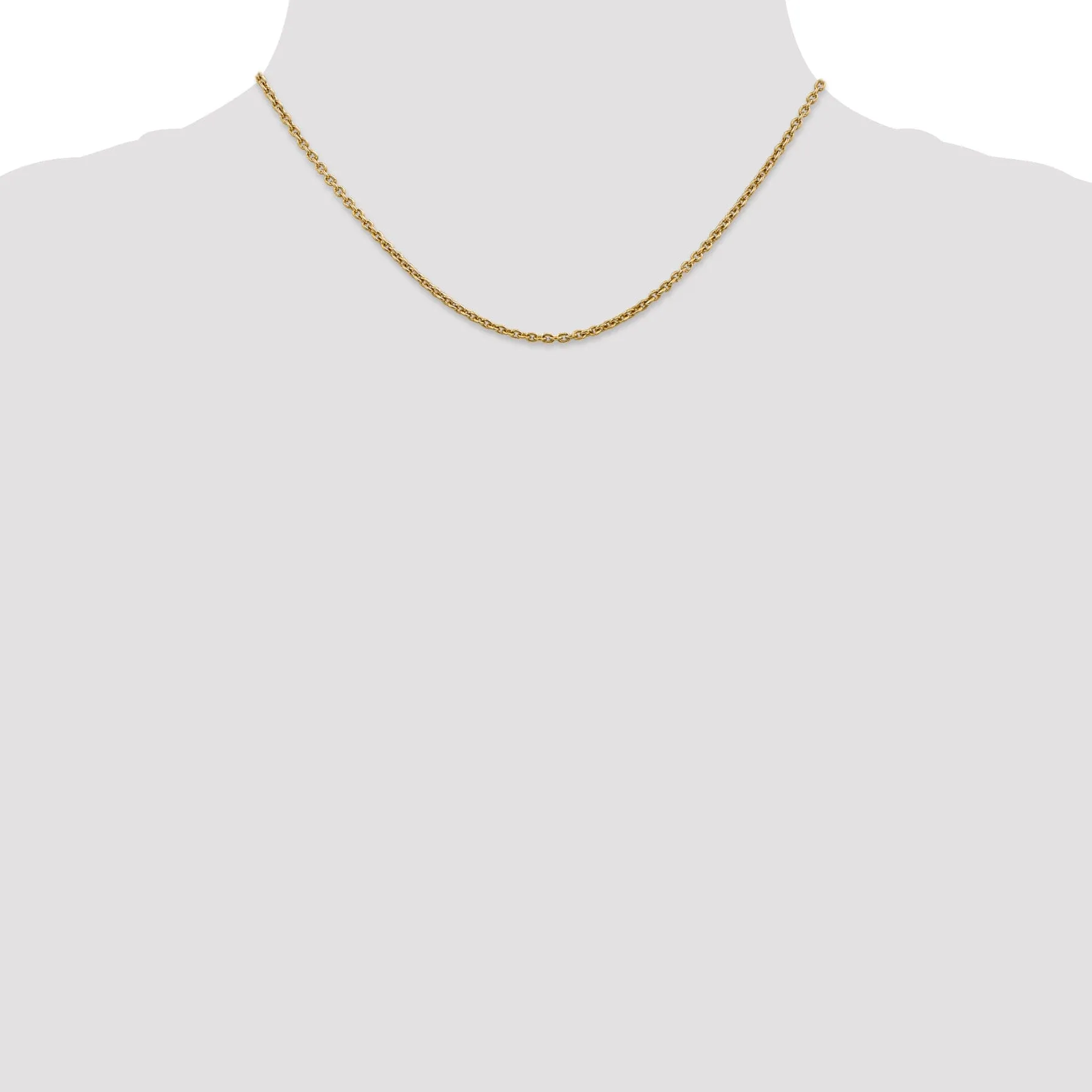 14k Yellow Gold 2.20m Solid Polish Cable Chain