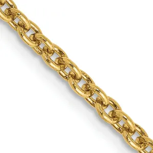 14k Yellow Gold 2.20m Solid Polish Cable Chain