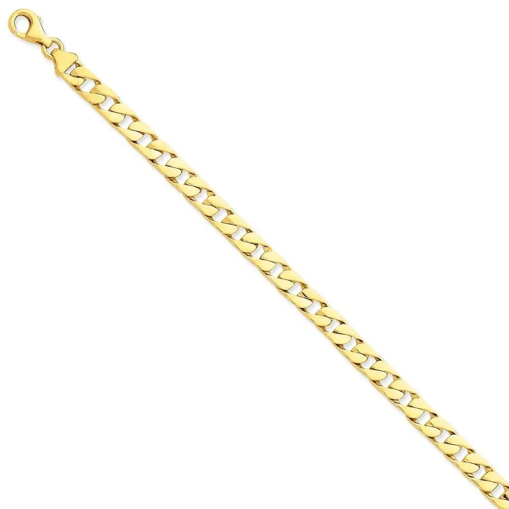 14k Yellow Gold Solid 6.50mm Fancy Link Chain