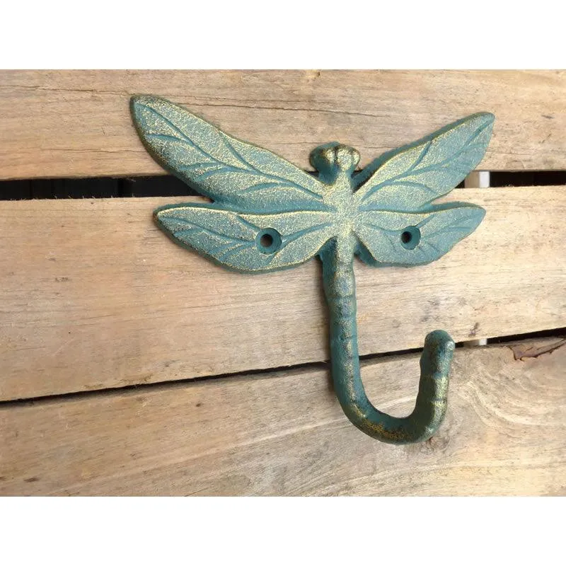 16 x14 x 6cm Iron Cast Dragonfly Wall Hook -SIT70U1