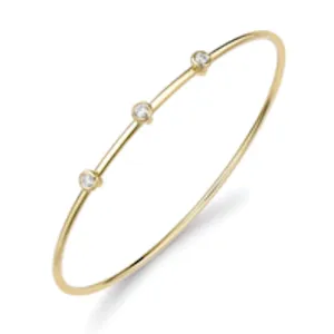 18ct Yellow Gold 3 Stone Diamond Bangle