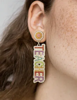 1pair Bohemian Style Beaded & Oil Drip TEACHER