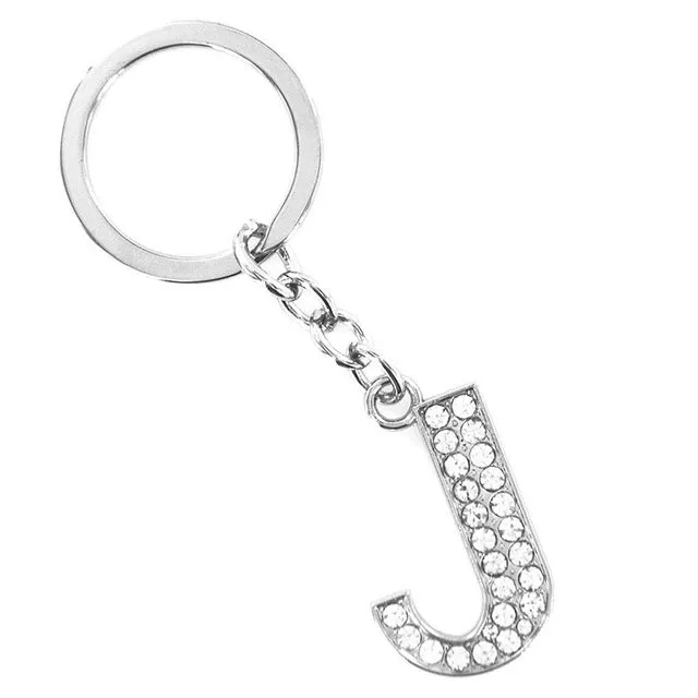 2016 Hot Sale New 1 Pieces English Letters A-Q Keychain Personality Creative Key Chain Car Crystal Alloy Key Chains Key Rings