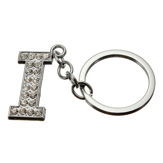 2016 Hot Sale New 1 Pieces English Letters A-Q Keychain Personality Creative Key Chain Car Crystal Alloy Key Chains Key Rings