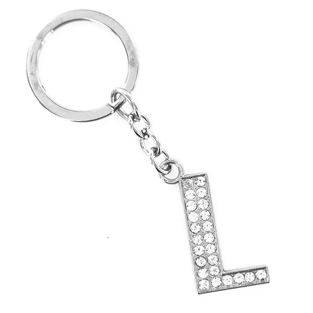 2016 Hot Sale New 1 Pieces English Letters A-Q Keychain Personality Creative Key Chain Car Crystal Alloy Key Chains Key Rings