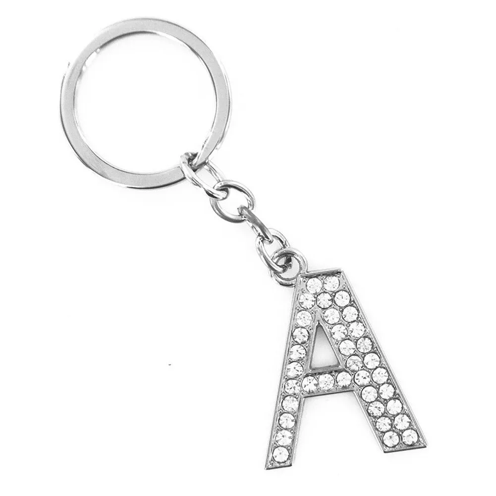 2016 Hot Sale New 1 Pieces English Letters A-Q Keychain Personality Creative Key Chain Car Crystal Alloy Key Chains Key Rings