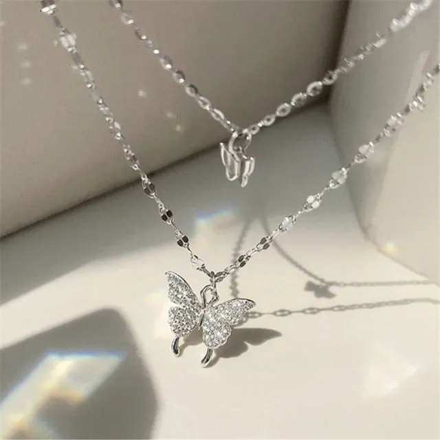 2021 Popular Silver Colour Sparkling Clavicle Chain Choker Necklace Collar For Women Fine Jewelry Wedding Party Birthday Gift