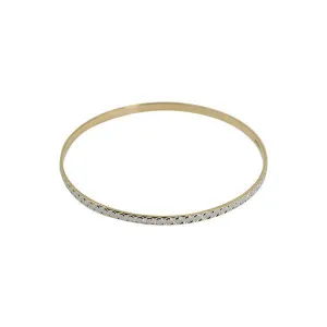 22K Multi Tone Gold Bangles, Set of 6 W/ Circle Textured Design & 64.9g Gold Weight