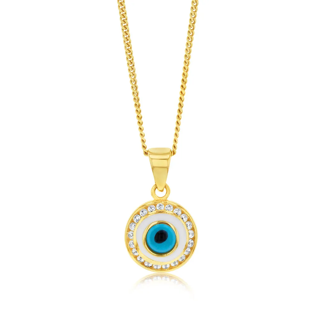 9ct Yellow Gold Cubic Zirconia Evil Eye Pendant