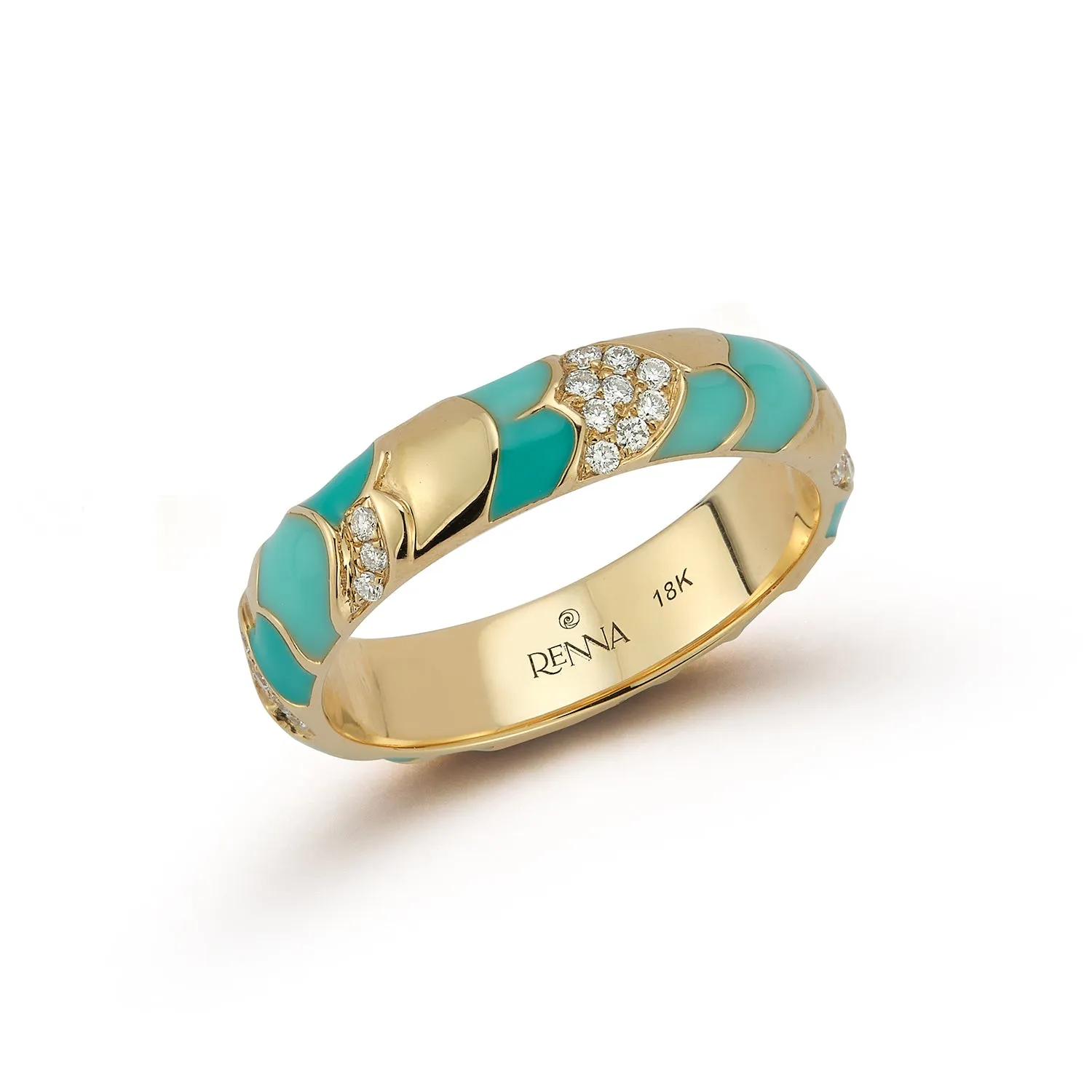 Aegean Ring - Enamel and Diamonds