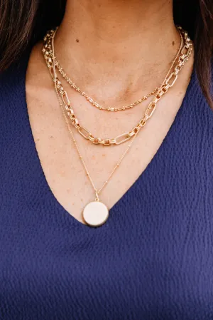 Always On Worn Gold Layered Necklace