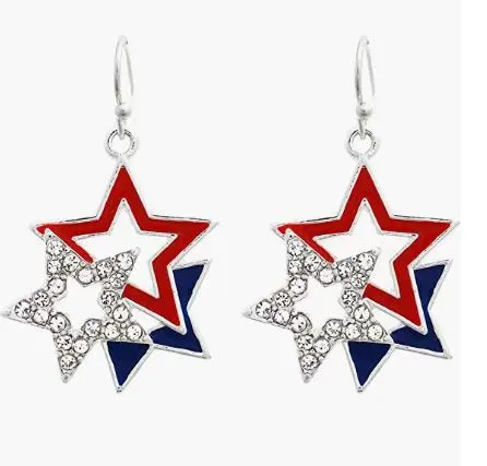 American Flag Soft Metal Earrings