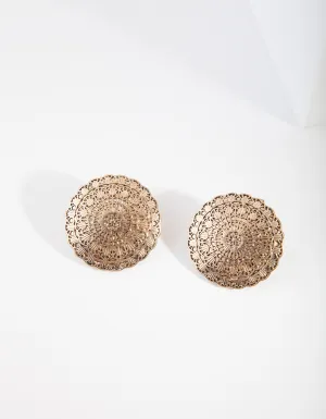 Antique Gold Bohemian Stud Earrings