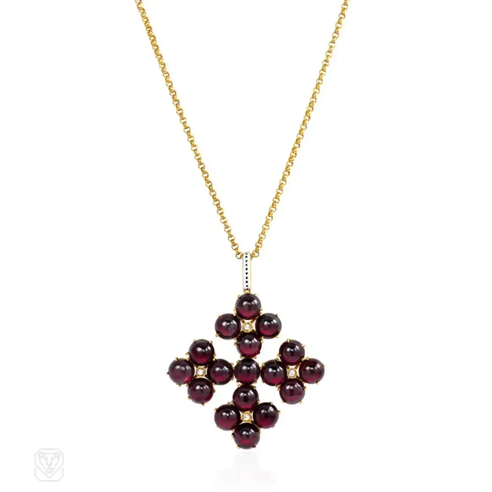 Antique gold, garnet and diamond Maltese cross, Phillips Brothers