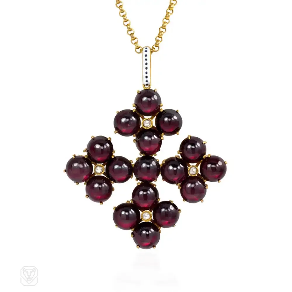 Antique gold, garnet and diamond Maltese cross, Phillips Brothers