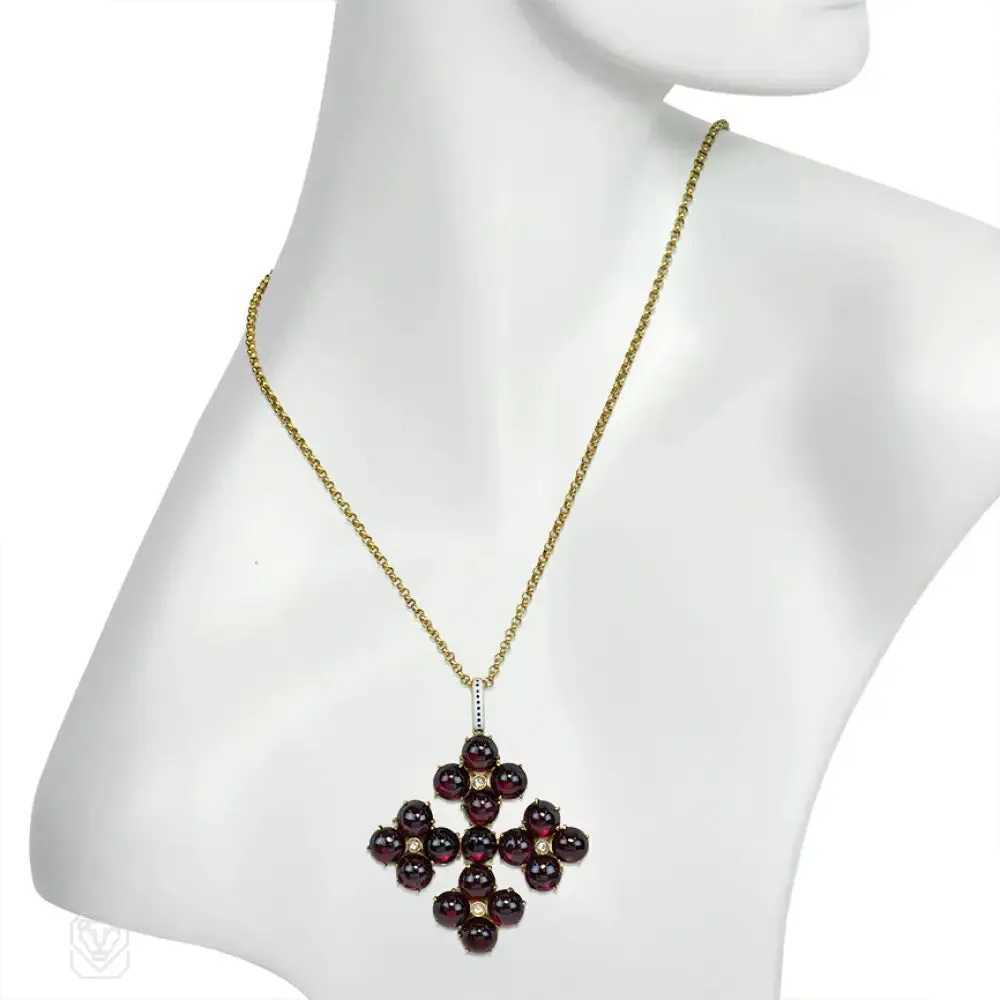 Antique gold, garnet and diamond Maltese cross, Phillips Brothers