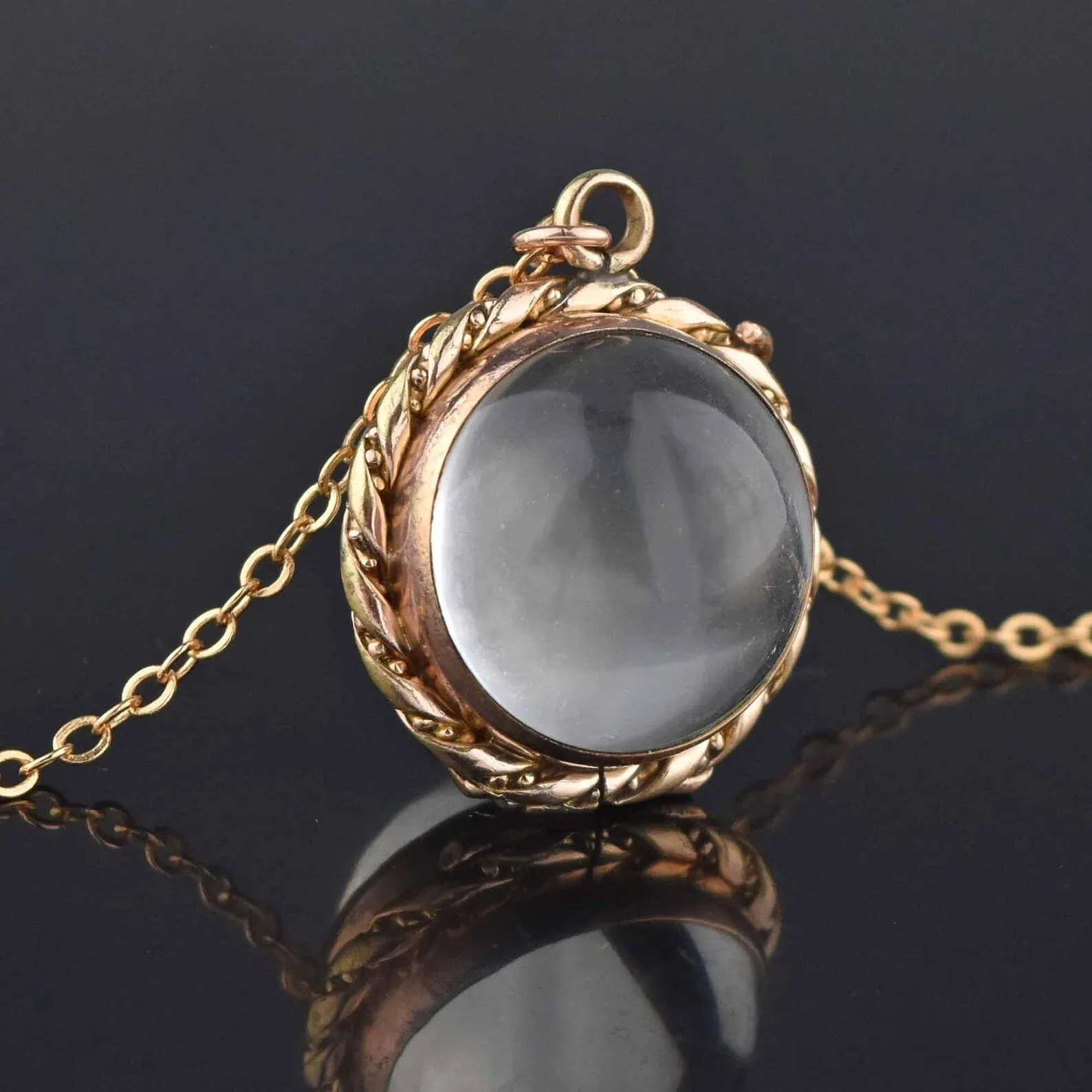 Antique Pools of Light Rock Crystal Locket