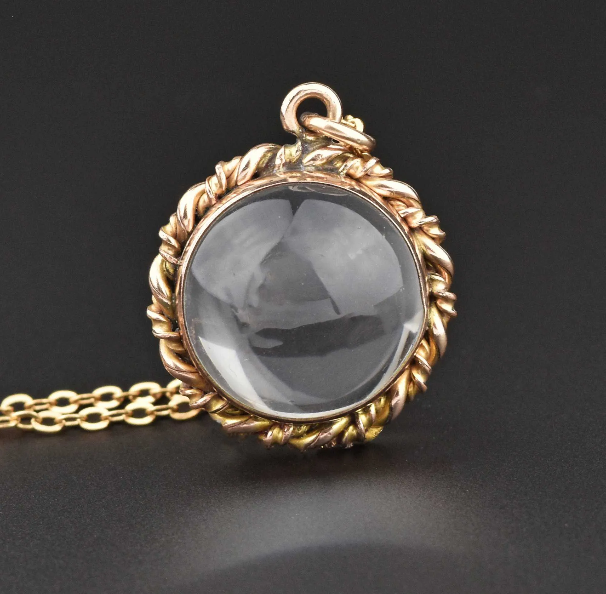 Antique Pools of Light Rock Crystal Locket