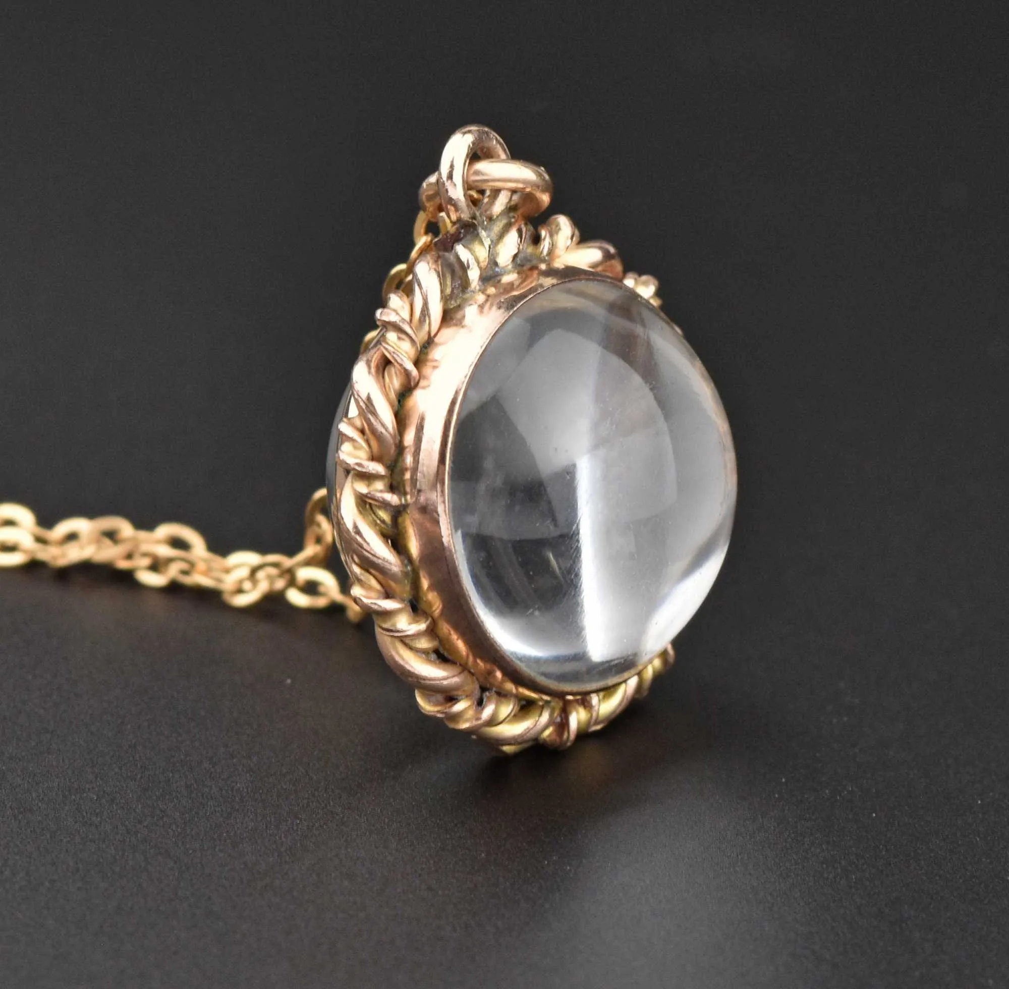 Antique Pools of Light Rock Crystal Locket