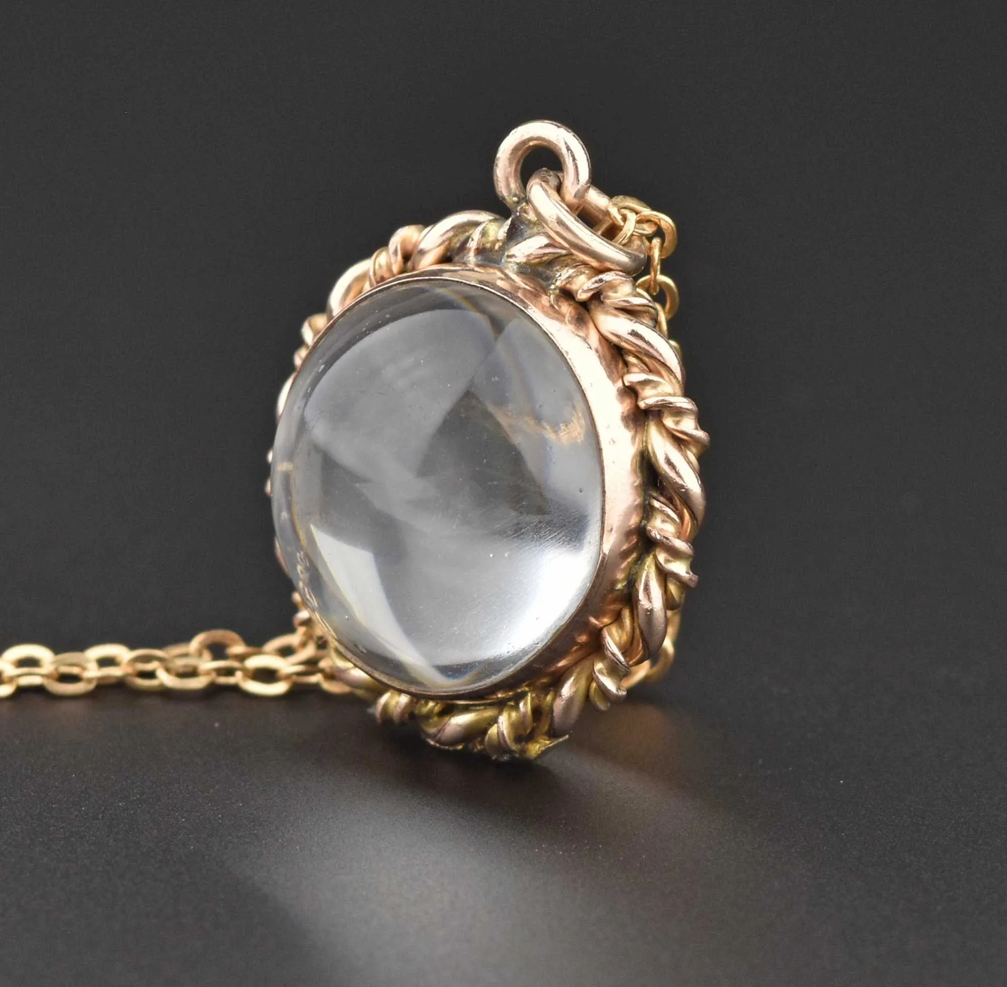 Antique Pools of Light Rock Crystal Locket