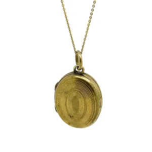 Antique Victorian Brass Locket Necklace