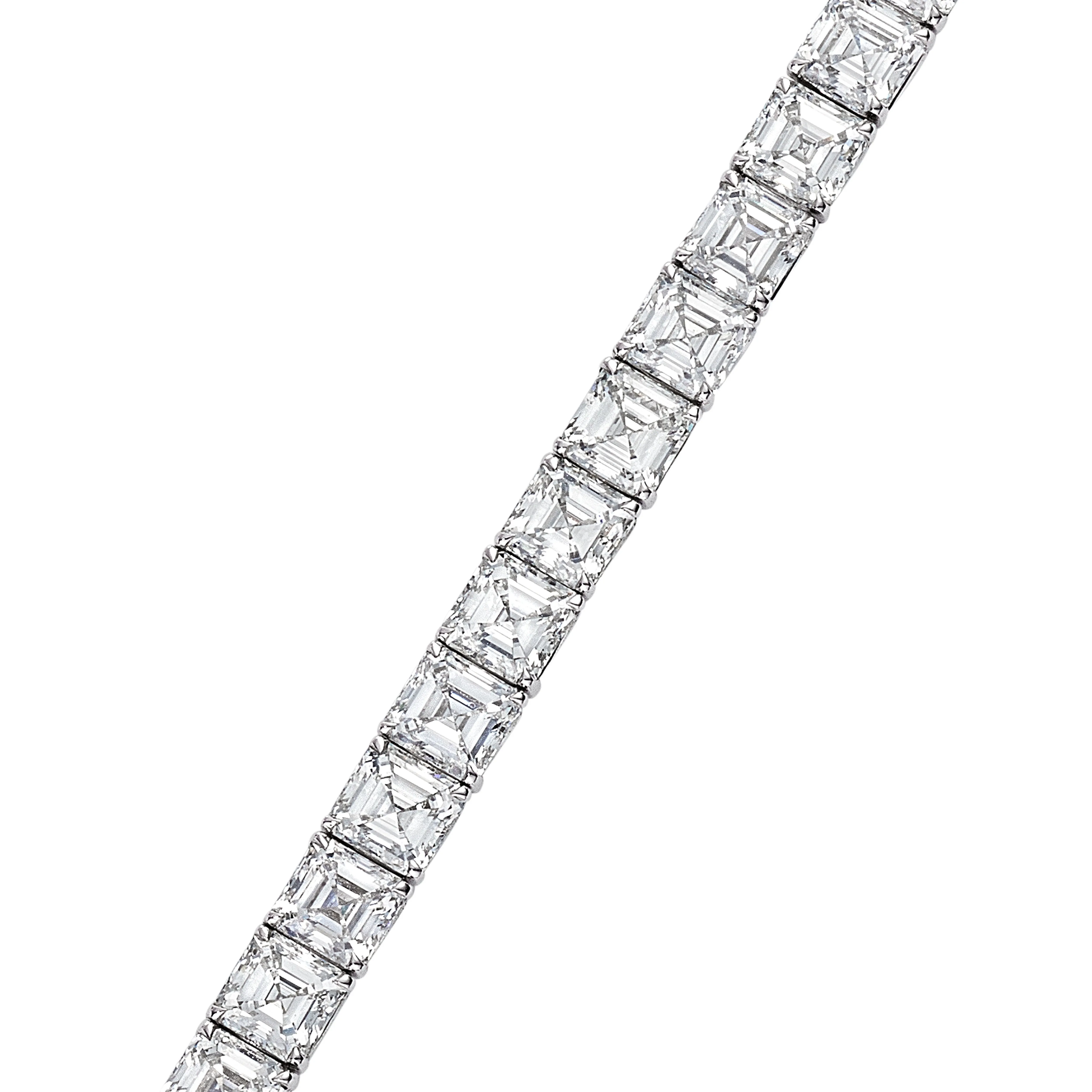 Asscher Cut Diamond Tennis Bracelet, 11 CT