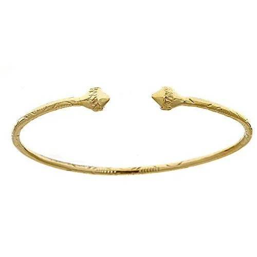 Better Jewelry 14K Yellow Gold West Indian Bangle w. Pointy Ends