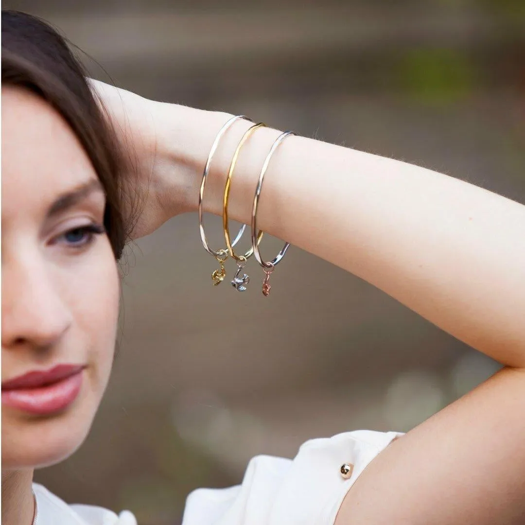 Bird Bangle | Silver - Rose Gold