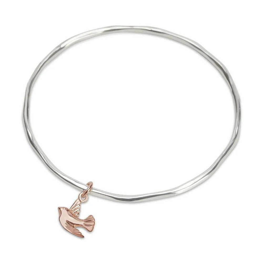 Bird Bangle | Silver - Rose Gold