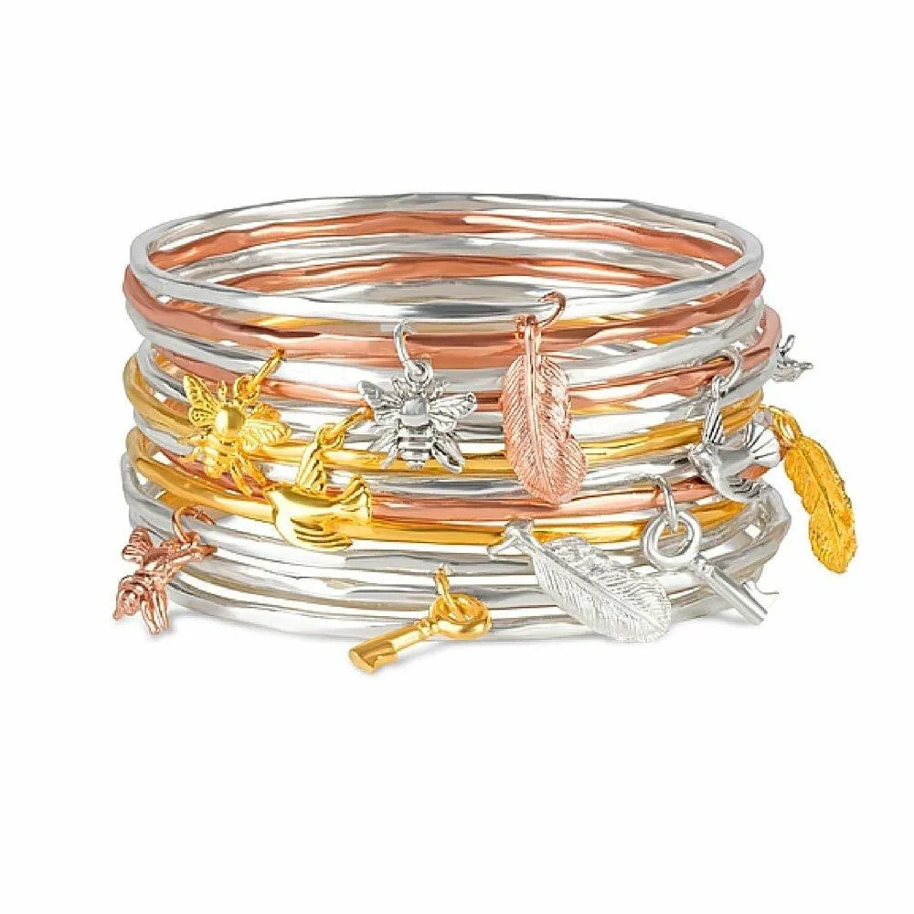 Bird Bangle | Silver - Rose Gold