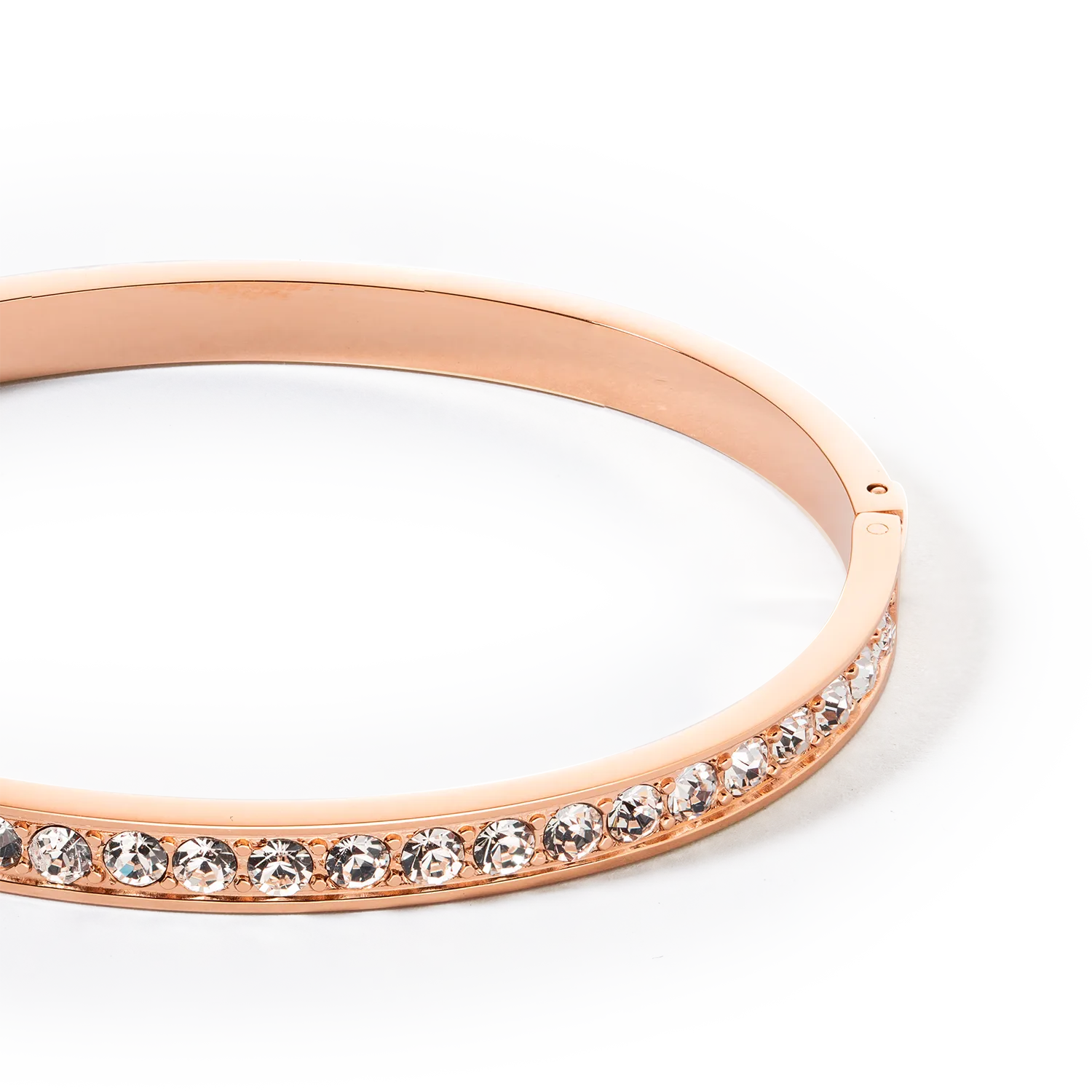 Bracelet stainless steel & crystals rose gold crystal (size 17 cm)