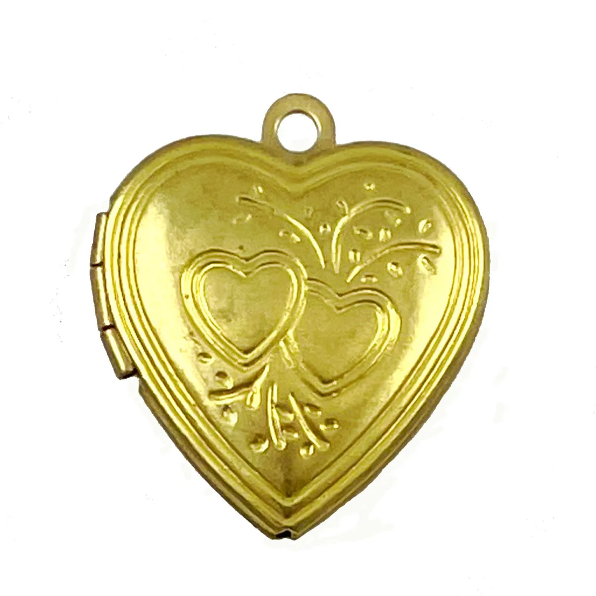 Brass Heart Lockets 23 x 20mm (3)