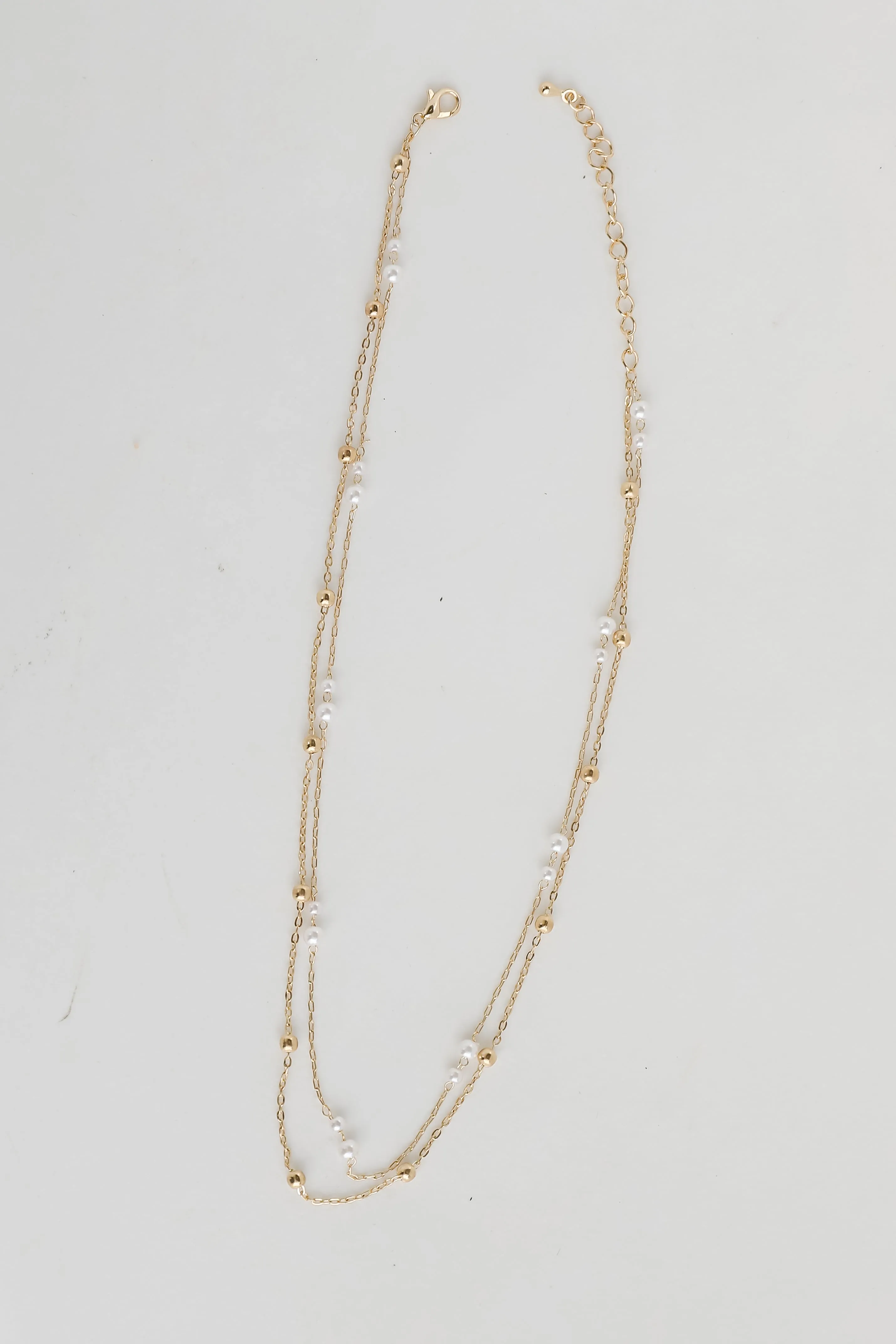 Brooke Gold Pearl Layered Chain Necklace