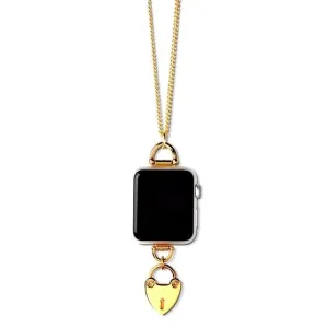 Bucardo Charm Apple Watch Necklace in Heartlock Gold Series 1-3