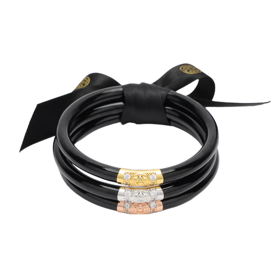 BuDhaGirl | Set of Three | Three Kings All Weather Bangles in Black