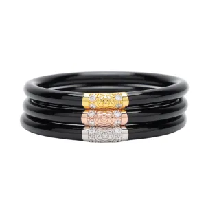 BuDhaGirl | Set of Three | Three Kings All Weather Bangles in Black