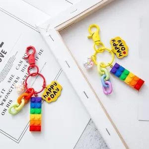 Building Block Rainbow Unique Key Chain - K4014